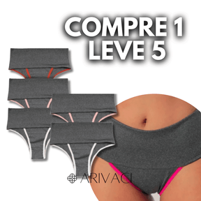 [PROMOÇÃO COMPRE 1 LEVE 5] Kit Calcinha Modela Comfort™ 3.0 | Costura Alta Dupla