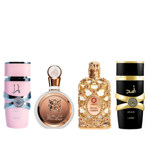 PROMOÇÃO COMPRE 1 LEVE 4 - Lattafa Yara, Fakhar, Royal Amber e Lattafa Asad  - 50ml Cada